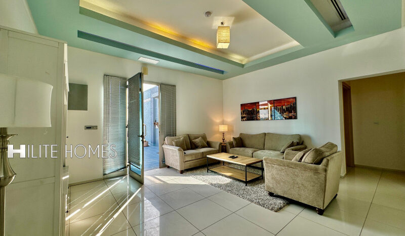 Rooftop 2-bedroom furnished apartment with Terrace for rent in salwa